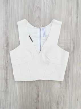 Kimora Lee Simmons structured white crop top